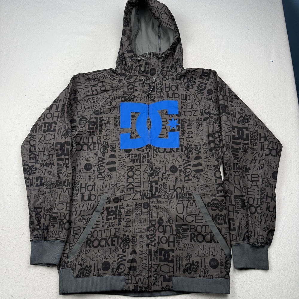 DC Shoes Exotex 5K Jacket Mens XL Gray Hooded Full Zip Ski Snowboard Waterproof